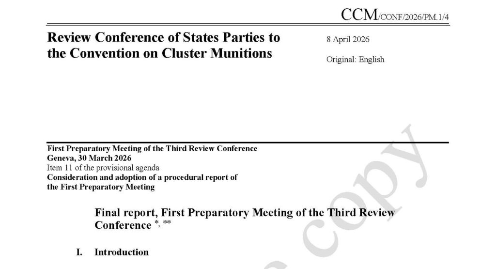 Final Report of the First Preparatory Meeting (Advance Copy)